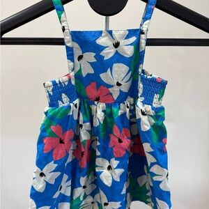 Hanna Andersson Blue Dress with Pink and White Accents